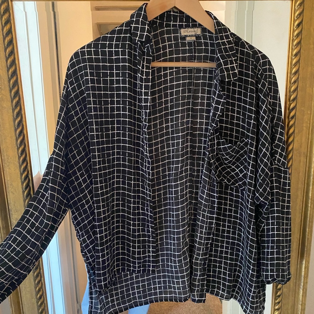 Black & white women’s button down.